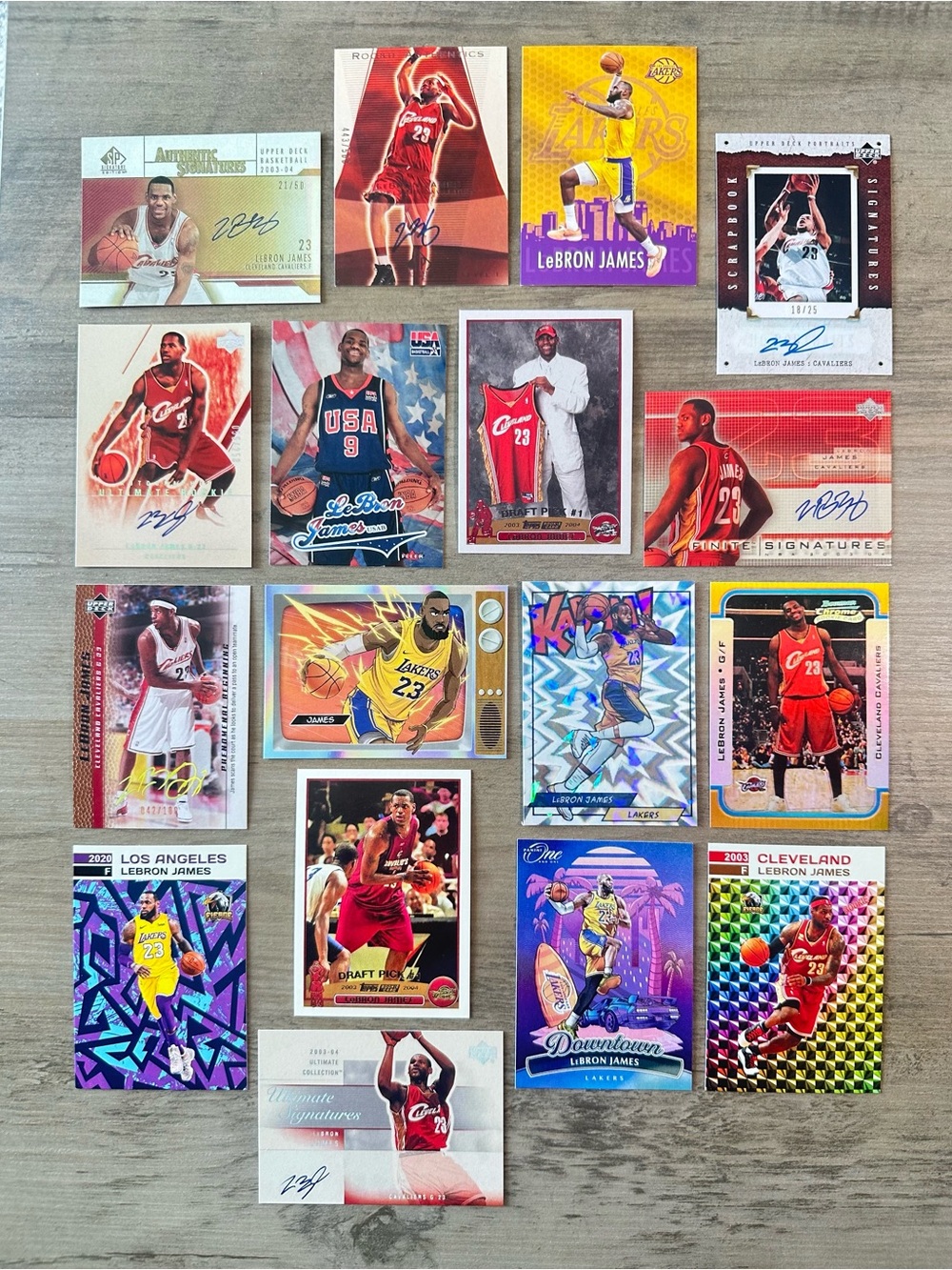 LeBron James Signed Rookie Lot of (17) Kaboom Anime Topps UD Novelty Cards. - Picture 2 of 3